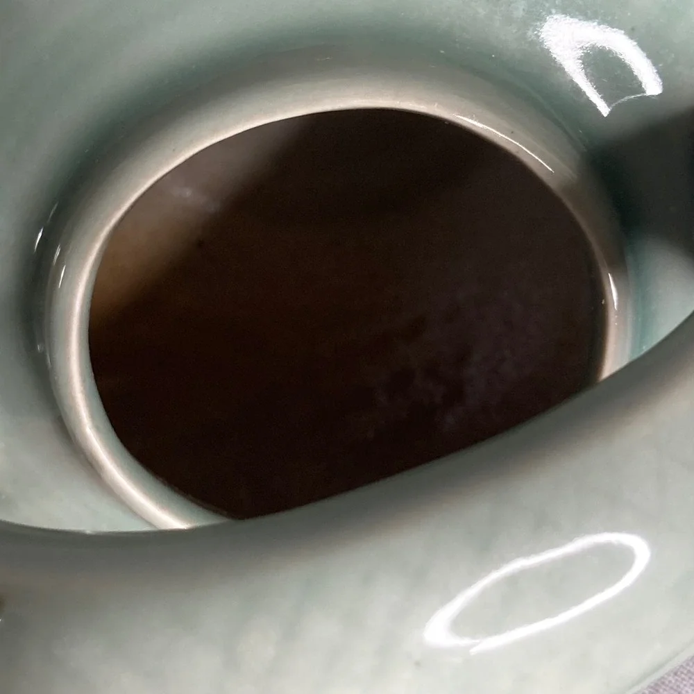 Celadon Footed Dragon‎ Teapot Asian Ceramic Kettle Green Gold Tea Pot Decor WCL